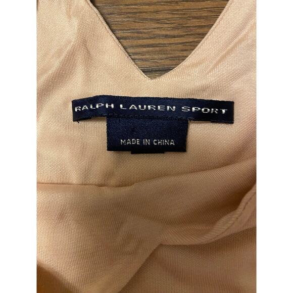 EUC Ralph Lauren Sport V-neck V-back sleeveless dress pinkish-tan sz: S - Picture 3 of 6